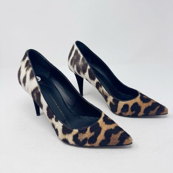 GIUSEPPE ZANOTTI | Ombré Animal Print Calf Hair Pump Heels Women’s Size 36.5 (6) - Picture 8 of 11